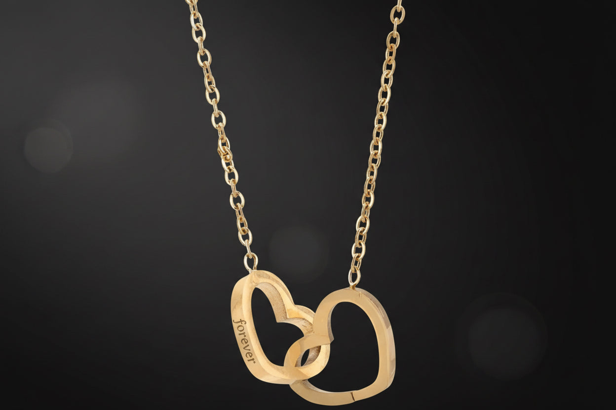 Valentine’s Bear + Engraved Necklace - Rose Bound